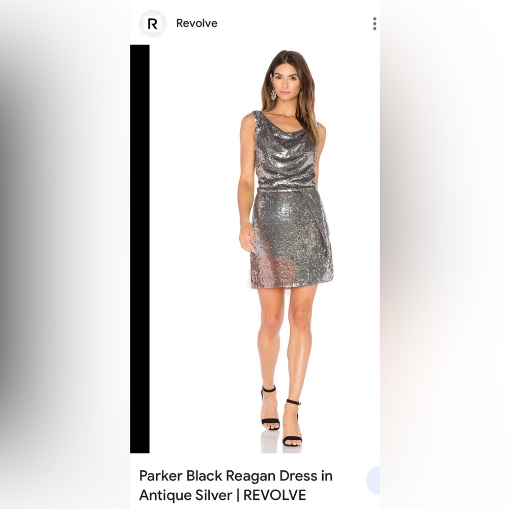 Parker Black Reagan Dress in Antique Silver